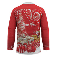 New Zealand Christmas In July Personalised Hockey Jersey Funny Santa Sheep Meri Kirihimete Red LT14 - Polynesian Pride