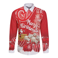 New Zealand Christmas In July Personalised Long Sleeve Button Shirt Funny Santa Sheep Meri Kirihimete Red LT14 Unisex Red - Polynesian Pride