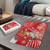 New Zealand Christmas In July Puzzle Funny Santa Sheep Meri Kirihimete Red LT14 - Polynesian Pride