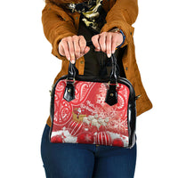New Zealand Christmas In July Shoulder Handbag Funny Santa Sheep Meri Kirihimete Red LT14 One Size Red - Polynesian Pride