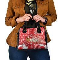 New Zealand Christmas In July Shoulder Handbag Funny Santa Sheep Meri Kirihimete Red LT14 - Polynesian Pride