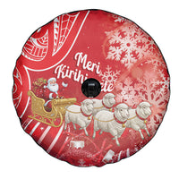New Zealand Christmas In July Spare Tire Cover Funny Santa Sheep Meri Kirihimete Red LT14 - Polynesian Pride
