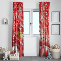 New Zealand Christmas In July Window Curtain Funny Santa Sheep Meri Kirihimete Red LT14 - Polynesian Pride