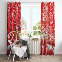 New Zealand Christmas In July Window Curtain Funny Santa Sheep Meri Kirihimete Red LT14 - Polynesian Pride
