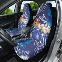 New Zealand Christmas In July Car Seat Cover Funny Santa Sheep Meri Kirihimete Blue LT14 - Polynesian Pride