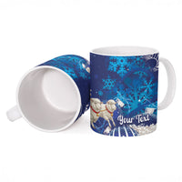 New Zealand Christmas In July Personalised Ceramic Mug Funny Santa Sheep Meri Kirihimete Blue LT14 - Polynesian Pride