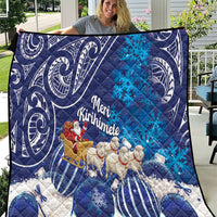 New Zealand Christmas In July Quilt Funny Santa Sheep Meri Kirihimete Blue LT14 Blue - Polynesian Pride