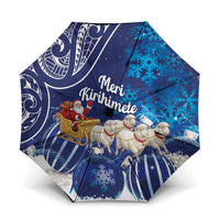 New Zealand Christmas In July Umbrella Funny Santa Sheep Meri Kirihimete Blue LT14 One Size Folded 11.42 inch Opened Diameter 37.4 inch Blue - Polynesian Pride