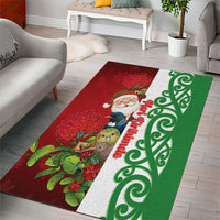 Meri Kirihimete New Zealand Area Rug Cute Santa NZ Animals and Pohutukawa LT14 - Polynesian Pride