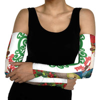 Meri Kirihimete New Zealand Personalised Arm Sleeves Cute Santa NZ Animals and Pohutukawa LT14 - Polynesian Pride