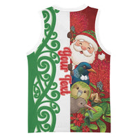Meri Kirihimete New Zealand Personalised Basketball Jersey Cute Santa NZ Animals and Pohutukawa LT14 - Polynesian Pride