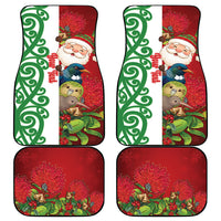 Meri Kirihimete New Zealand Personalised Car Mats Cute Santa NZ Animals and Pohutukawa LT14 - Polynesian Pride