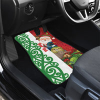 Meri Kirihimete New Zealand Personalised Car Mats Cute Santa NZ Animals and Pohutukawa LT14 - Polynesian Pride