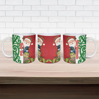 Meri Kirihimete New Zealand Personalised Ceramic Mug Cute Santa NZ Animals and Pohutukawa LT14 - Polynesian Pride
