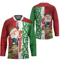 Meri Kirihimete New Zealand Personalised Hockey Jersey Cute Santa NZ Animals and Pohutukawa LT14 - Polynesian Pride