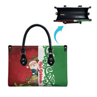 Meri Kirihimete New Zealand Leather Bag Cute Santa NZ Animals and Pohutukawa LT14 - Polynesian Pride