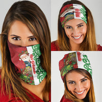 Meri Kirihimete New Zealand Neck Gaiter Cute Santa NZ Animals and Pohutukawa LT14 - Polynesian Pride