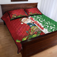 Meri Kirihimete New Zealand Quilt Bed Set Cute Santa NZ Animals and Pohutukawa LT14 - Polynesian Pride
