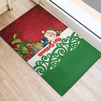 Meri Kirihimete New Zealand Rubber Doormat Cute Santa NZ Animals and Pohutukawa LT14 - Polynesian Pride