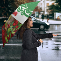 Meri Kirihimete New Zealand Umbrella Cute Santa NZ Animals and Pohutukawa LT14 - Polynesian Pride