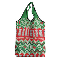 New Zealand Christmas In July Grocery Bag Meri Kirihimete Hei Tiki Taniko Motifs Seamless LT14 - Polynesian Pride