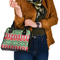 New Zealand Christmas In July Shoulder Handbag Meri Kirihimete Hei Tiki Taniko Motifs Seamless LT14 - Polynesian Pride