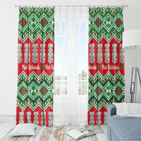 New Zealand Christmas In July Window Curtain Meri Kirihimete Hei Tiki Taniko Motifs Seamless LT14 - Polynesian Pride