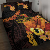 Papua New Guinea Independence Day Quilt Bed Set 50th Anniversary Papua Niu Gini Bird Of Paradise LT14 Black - Polynesian Pride