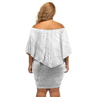 Samoa White Sunday Off Shoulder Short Dress Lotu Tamaiti Siapo With Teuila