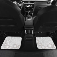 Tonga White Sunday Car Mats Manuia le Aso Sa o Tamaiti Heilala With Ngatu Pattern