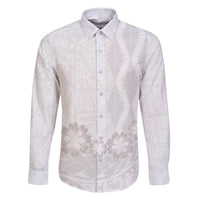 Tonga White Sunday Family Matching Off Shoulder Maxi Dress and Hawaiian Shirt Manuia le Aso Sa o Tamaiti Heilala With Ngatu Pattern