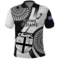 Fiji Rugby Polo Shirt World Cup 2023 Go Champions Fijian Tapa Black Version LT14 Black - Polynesian Pride