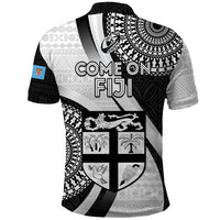 Fiji Rugby Polo Shirt World Cup 2023 Go Champions Fijian Tapa Black Version LT14 - Polynesian Pride