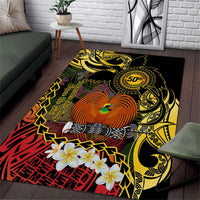 Papua New Guinea 50th Independence Anniversary Area Rug Independen Stet bilong Papua Niu Gini LT14 Black - Polynesian Pride