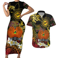 Papua New Guinea 50th Independence Anniversary Couples Matching Short Sleeve Bodycon Dress and Hawaiian Shirt Independen Stet bilong Papua Niu Gini LT14