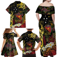 Papua New Guinea 50th Independence Anniversary Family Matching Off Shoulder Maxi Dress and Hawaiian Shirt Independen Stet bilong Papua Niu Gini LT14 - Polynesian Pride