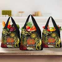 Papua New Guinea 50th Independence Anniversary Grocery Bag Independen Stet bilong Papua Niu Gini LT14 3-pack One Size Black - Polynesian Pride