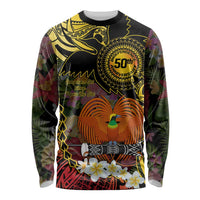 Papua New Guinea 50th Independence Anniversary Long Sleeve Shirt Independen Stet bilong Papua Niu Gini LT14 Unisex Black - Polynesian Pride