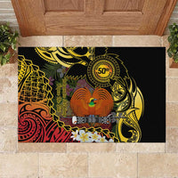 Papua New Guinea 50th Independence Anniversary Rubber Doormat Independen Stet bilong Papua Niu Gini LT14 Black - Polynesian Pride