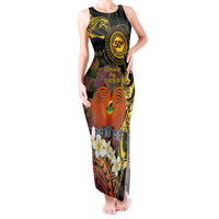 Papua New Guinea 50th Independence Anniversary Tank Maxi Dress Independen Stet bilong Papua Niu Gini LT14 Women Black - Polynesian Pride