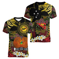 Papua New Guinea 50th Independence Anniversary Women V-Neck T-Shirt Independen Stet bilong Papua Niu Gini LT14