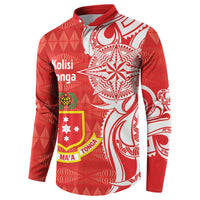 Personalised Kolisi Tonga Button Sweatshirt Mate Maa Tonga Ngatu Pattern - Polynesian Pride