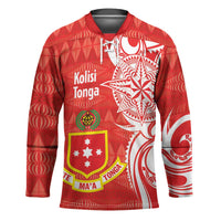 Personalised Kolisi Tonga Hockey Jersey Mate Maa Tonga Ngatu Pattern LT14 Unisex Red - Polynesian Pride
