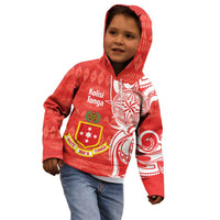 Personalised Kolisi Tonga Kid Hoodie Mate Maa Tonga Ngatu Pattern - Polynesian Pride