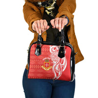Personalised Kolisi Tonga Shoulder Handbag Mate Maa Tonga Ngatu Pattern - Polynesian Pride