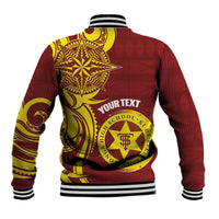 Personalised Tonga High School Baseball Jacket THS Tongan Ngatu Pattern - Polynesian Pride