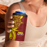 Personalised Tonga High School 4 in 1 Can Cooler Tumbler THS Tongan Ngatu Pattern - Polynesian Pride