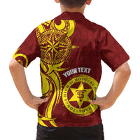 Personalised Tonga High School Family Matching Puletasi and Hawaiian Shirt THS Tongan Ngatu Pattern - Polynesian Pride