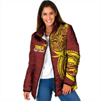Personalised Tonga High School Padded Jacket THS Tongan Ngatu Pattern - Polynesian Pride