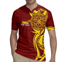 Personalised Tonga High School Rugby Jersey THS Tongan Ngatu Pattern - Polynesian Pride